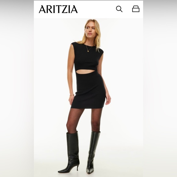 Grey Aritzia Knit Cutout Mini Dress - Picture 2 of 7